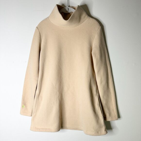 Tuckernuck Dudley Stephens Turtleneck Women S Beige Vello Fleece Tunic Preppy - Picture 1 of 8